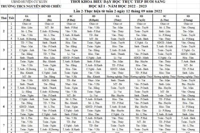 thời khoá biểu